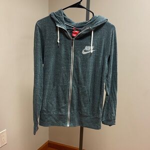 Nike Teal Zip-Up Hoodie with White Logo